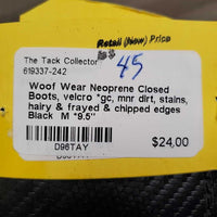 Neoprene Closed Boots, velcro *gc, mnr dirt, stains, hairy & frayed & chipped edges