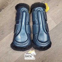 Closed Boots, fleece, velcro *vgc, clean, mnr hair & faded lining