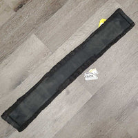 Cotton Web Fleece Lined Dressage Girth, 2x els, D ring *gc/fair, hairy, v.dirty, film, clumpy, flattened