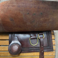 14 MW *5.5" F. Barrena & Hijus SRL Peruvian Saddle: Wood Stirrups, Latigo, Cinch, 2 Pads: Leather & Woven, Crupper, Tail Cover & Straps