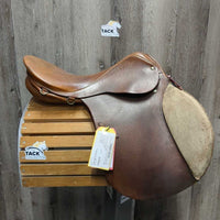 18" XW *6.5" Stubben Siegfried All Purpose Saddle, 2 Billet Guards, Wool Flocking, Long Front Pencil Roll, Flaps: 14.5" L x 12.75"W Serial #: 39422