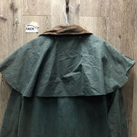 Full Length Oilskin Slicker - Coat - Jacket, detach hood *gc, dirt, residue, stains, older, smells, discolored