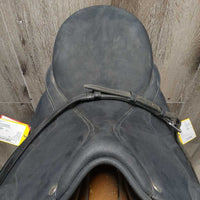 18.5 Adj *Black Gullet - Med In Wintec Isabell Dressage Saddle, Med Front Velcro Blocks, Blue Wintec Cover, CAIR Panels, Front & Rear Gusset Panels, Flaps: 17"L x 12"W Serial #: W1P 13 03 04 14-46DR