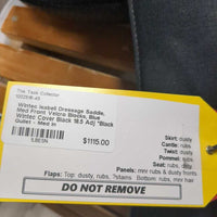 18.5 Adj *Black Gullet - Med In Wintec Isabell Dressage Saddle, Med Front Velcro Blocks, Blue Wintec Cover, CAIR Panels, Front & Rear Gusset Panels, Flaps: 17"L x 12"W Serial #: W1P 13 03 04 14-46DR