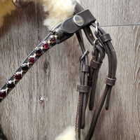 Monocrown Rsd/Padded Bridle, Fleece, Rubber Web Reins, Bling Browband *like new