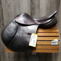 17.5" *MW 5.25" Albion Close Contact Saddle, 2 Billet Guards, Albion Red Fleece Cover, Wool Flocking, Front & Rear Gusset Panels, Med Back Blocks, Flaps: 13.5"L x 13"W Serial #: W 17 1/2 95760