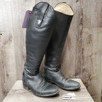 Pr Dress Boots, zips, Black Ariat Forms *gc/fair, edges: holes, rubs, splits, spltting teeth, slice, dirty, undone seam