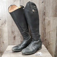 Pr Dress Boots, zips, Black Ariat Forms *gc/fair, edges: holes, rubs, splits, spltting teeth, slice, dirty, undone seam