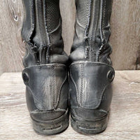 Pr Dress Boots, zips, Black Ariat Forms *gc/fair, edges: holes, rubs, splits, spltting teeth, slice, dirty, undone seam