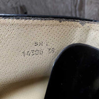 Pr Dress Boots, zips, Black Ariat Forms *gc/fair, edges: holes, rubs, splits, spltting teeth, slice, dirty, undone seam