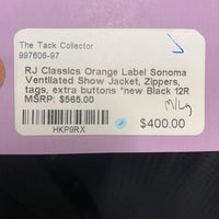 Ventilated Show Jacket, Zippers, tags, extra buttons *new