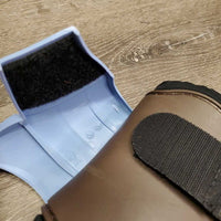 Open Front & Hind Boots, velcro *gc, clean & dirty, scrapes, stains, curled edges