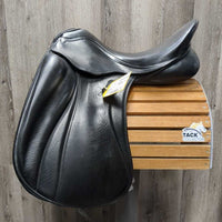 19" *5" MW Zaldi San Jorge Plana Dressage Saddle, Navy Zaldi Cotton Cover, Wool Flocking, Lg Exterior Front Blocks, Rear Gusset Panels, Flaps: 18"L x 11"W, Serial #: 922596 19" 32