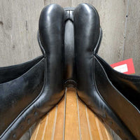 19" *5" MW Zaldi San Jorge Plana Dressage Saddle, Navy Zaldi Cotton Cover, Wool Flocking, Lg Exterior Front Blocks, Rear Gusset Panels, Flaps: 18"L x 11"W, Serial #: 922596 19" 32