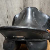 19" *5" MW Zaldi San Jorge Plana Dressage Saddle, Navy Zaldi Cotton Cover, Wool Flocking, Lg Exterior Front Blocks, Rear Gusset Panels, Flaps: 18"L x 11"W, Serial #: 922596 19" 32