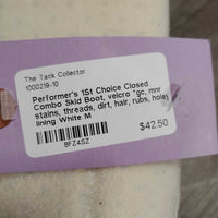 Closed Combo Skid Boot, velcro *gc, mnr stains, threads, dirt, hair, rubs, holey lining