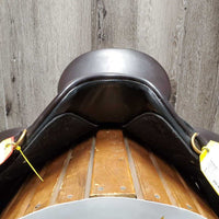 18" *Adjustable Encore EQ Dressage Saddle, Blue EQ Cover, 2 Saddle Pads (Black, White), 4 Discs (2 thin/front, 2 wide/back), 2 Flaps, tools, Serial #: 8503