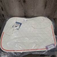 18" *Adjustable Encore EQ Dressage Saddle, Blue EQ Cover, 2 Saddle Pads (Black, White), 4 Discs (2 thin/front, 2 wide/back), 2 Flaps, tools, Serial #: 8503