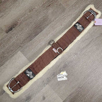 Wool Lined Nylon Web Cinch, detach velcro liner *vgc/gc, clumpy, edges: thin & rubs, hair