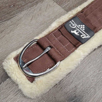Wool Lined Nylon Web Cinch, detach velcro liner *vgc/gc, clumpy, edges: thin & rubs, hair