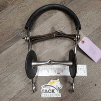 Jointed Hollow Mouth Hackabit, leather chin strap, Bit Guards *vgc, clean & dirty, scratches