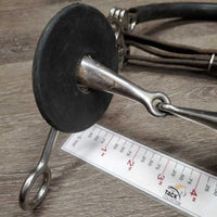 Jointed Hollow Mouth Hackabit, leather chin strap, Bit Guards *vgc, clean & dirty, scratches