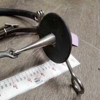 Jointed Hollow Mouth Hackabit, leather chin strap, Bit Guards *vgc, clean & dirty, scratches