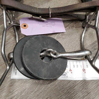 Jointed Hollow Mouth Hackabit, leather chin strap, Bit Guards *vgc, clean & dirty, scratches