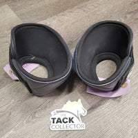 Pr No Turn Plastic Bell Boots, velcro *vgc, marks, mnr dirt