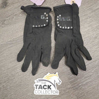 Pr Synthetic Gloves, bling *gc, dirty, missing bling, mnr hairy velcro & rubs