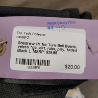 Pr No Turn Bell Boots, velcro *gc, dirt, rubs, pilly, faded