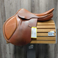 17" W *6" Courbette Close Contact Saddle, 2 Billet Guards, Purple Fleece Cover, Foam Panels, Med Front Pencil Rolls, Rear Gusset Panels, Flaps: 14"L x 13"W Serial #: 901975