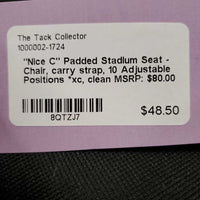 "Nice C" Padded Stadium Seat - Chair, carry strap, 10 Adjustable Positions *xc/like new, clean