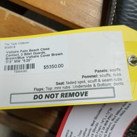 17.5" MW *5.25" Voltaire Palm Beach Close Contact, 2 Billet Guards, Brown/Blue Voltaire Cover, Foam Panels, Med Front & Back Blocks, 3A (Long/forward) Flaps: 14"L x 13"W, Serial #: 3198 19 17.5 3A M/M PRO