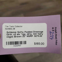 Padded Dressage Girth, x2 els *vgc, dirty, mnr hairy edges