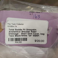 Sheepskin Anatomical Shoulder Relief Dressage - Short Girth Cover, bag *new