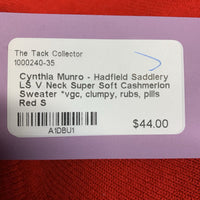 LS V Neck Super Soft Cashmerlon Sweater *vgc, clumpy, rubs, pills