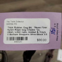 Thick Rubber Gag Bit, ?Nunn Finer Nylon Rope Gag Cheeks *xc, clean, v.mnr rubs, residue & frays, 0 Bottom Stoppers