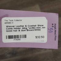 Leather & Cowhair Show Comb Holder, bling *xc/like new, mnr loose hair & dust