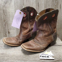 Pr Square Toe Western Boots *gc, clean, scraped & faded toes, heel rubs: in & out