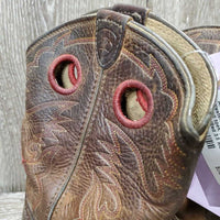 Pr Square Toe Western Boots *gc, clean, scraped & faded toes, heel rubs: in & out