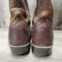 Pr Square Toe Western Boots *gc, clean, scraped & faded toes, heel rubs: in & out