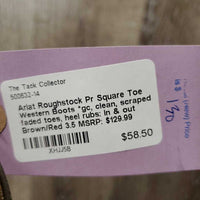 Pr Square Toe Western Boots *gc, clean, scraped & faded toes, heel rubs: in & out