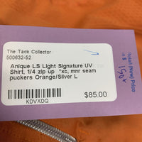 LS Light Signature UV Shirt, 1/4 zip up *xc, mnr seam puckers