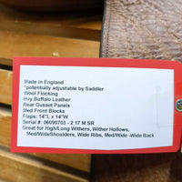 17" MW *5" County Stabilizer XTR Close Contact Saddle, 2 Billet Guards, Wool Flocking, Rear Gusset Panels, Med Front Blocks, Flaps: 14"L x 14"W, Serial #: 06090703 - 2 17 M SR