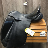 17" *MW 5.5" Sankey Jacinda Dressage Saddle, Black Sankey Nylon/Fleece Saddle Cover, Xlg Front Exterior Blocks, Front & Rear Gusset Panels, Wool Flocking, Flaps: 15.5"L x 12"W Serial # 100516 17T