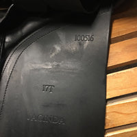 17" *MW 5.5" Sankey Jacinda Dressage Saddle, Black Sankey Nylon/Fleece Saddle Cover, Xlg Front Exterior Blocks, Front & Rear Gusset Panels, Wool Flocking, Flaps: 15.5"L x 12"W Serial # 100516 17T