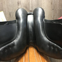 17" *MW 5.5" Sankey Jacinda Dressage Saddle, Black Sankey Nylon/Fleece Saddle Cover, Xlg Front Exterior Blocks, Front & Rear Gusset Panels, Wool Flocking, Flaps: 15.5"L x 12"W Serial # 100516 17T