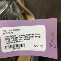 Canopy Canvas Tote Bag, Zipper Top, Shoulder Strap *vgc, clean, mnr stains