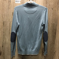 Light Wool Sweater, 1/4 Zip Up *vgc, mnr rubs, stains, snag & pills